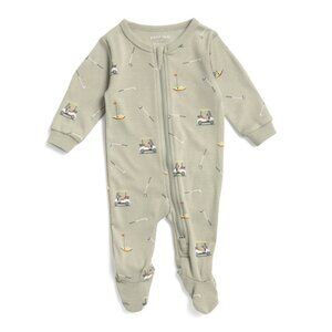 PETIT LEM Green Infant Boys Golf Print Footed Sleeper